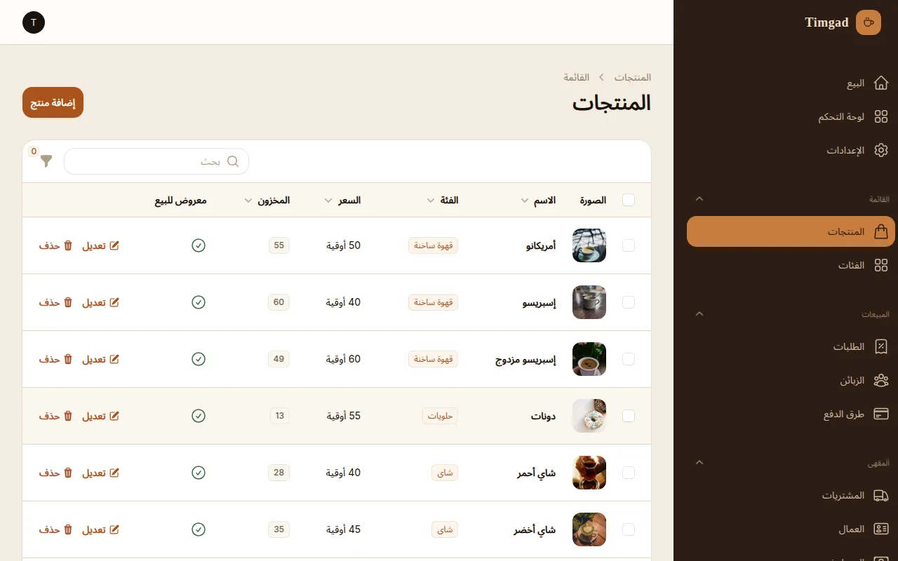 المنتجات